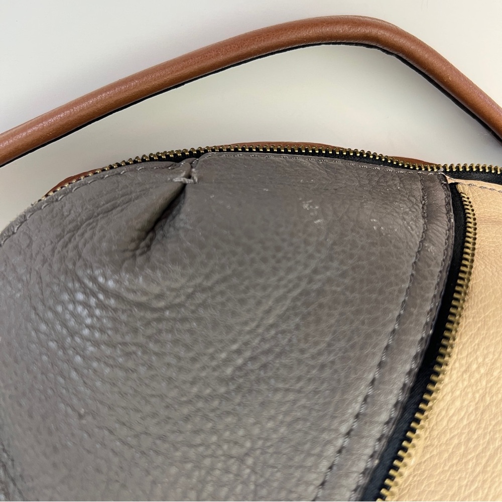 orYANY Bag Lian Color-block Pebbled Leather Shoulder Purse Satchel Zipper Detail - Picture 9 of 11